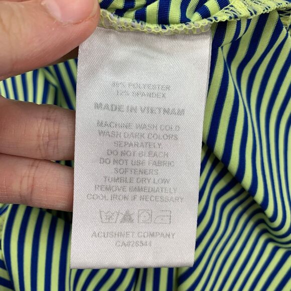 FootJoy Polo Shirt Mens XL Extra Large Kiwi Royal Striped The Den Golf Course AZ - Picture 9 of 12